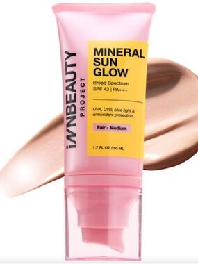 NWT INNBEAUTY Mineral Sun Glow Broad Spectrum Sunscreen Fair - Medium shade